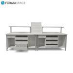 pharma filling station bench custom storage