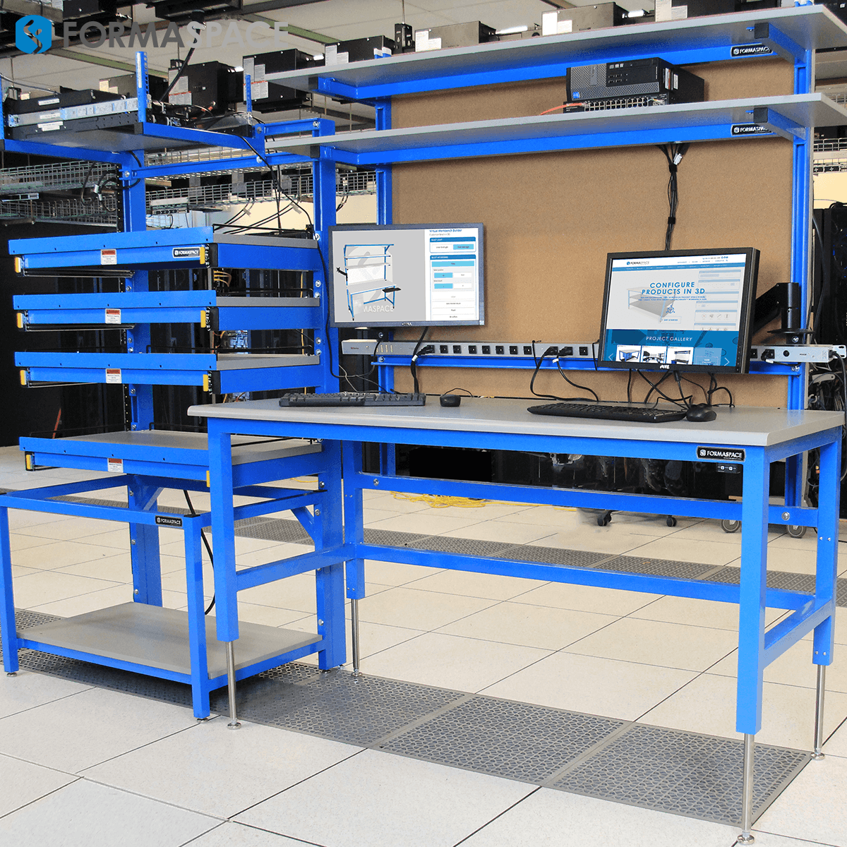 tech lab workbench server rack combo