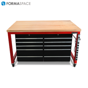 Red Mobile Tool Bench for Tire Supplier