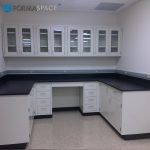 lab casework epoxy top glass cabinet