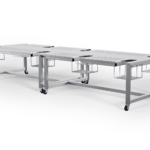 stainless steel clinical lab table with casters for mobility